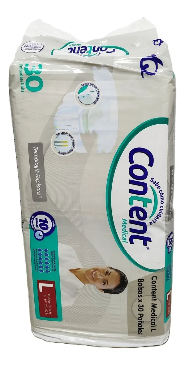 Pañales Adulto Content Medical L Por 30 Unidades L