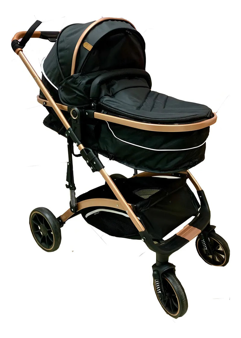 Coche Moisés Para Bebe Lujo 0 A 4 Años Ultra Liviano Color Azul - Negro Chasis 7622201720063