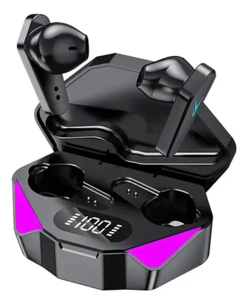 Auriculares Inalámbricos Para Gamers Con Luces Led Tws X15 Negro