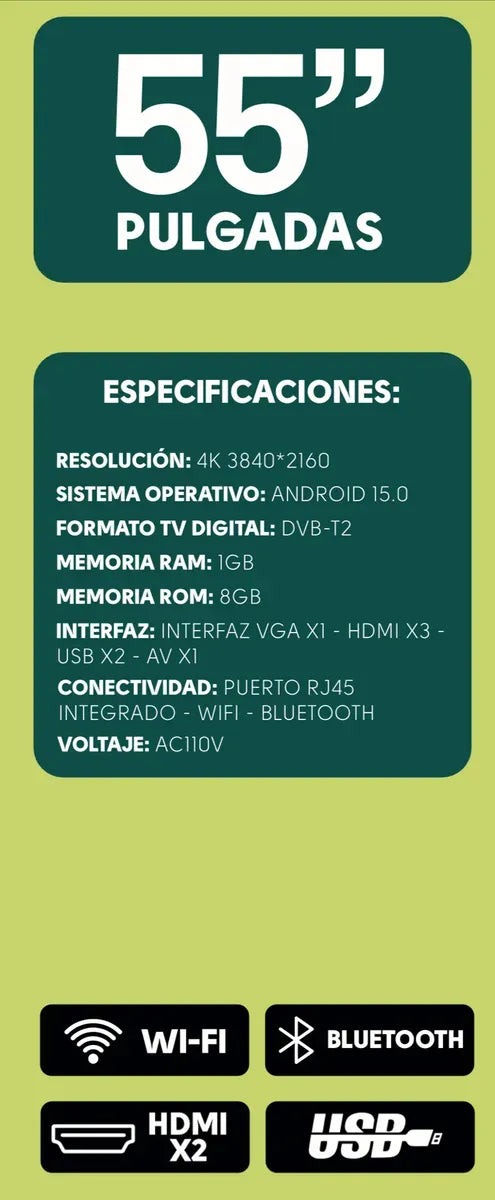 Televisor Led Onn. 55 Sin Bordes Smart Tv 4k Magis Tdt