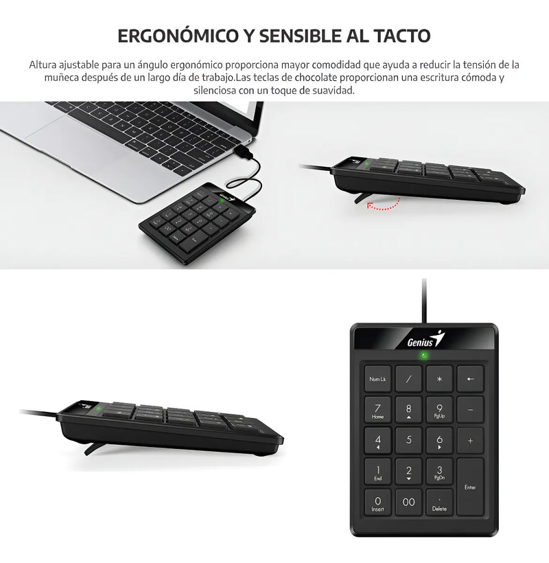 Teclado Numerico Genius Numpad 110 Usb Pc Negro Inclinable