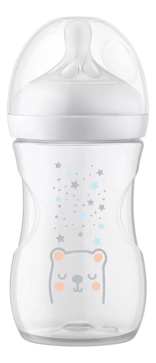 Tetero Con Diseño Natural Biberon 9 Onzas Airfree Avent Blanco Osos