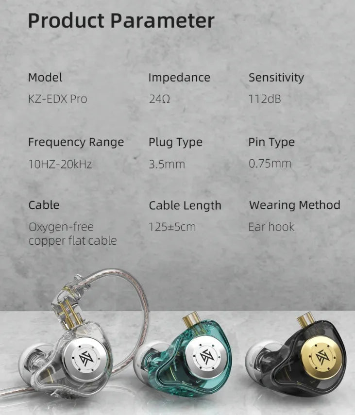 Audífonos In-ear KZ EDX Pro con Micrófono Blanco