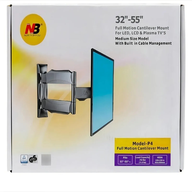 Base Soporte Tv Pared 3 Brazos Ajustable 32 A 55 Pulgadas Color Negro