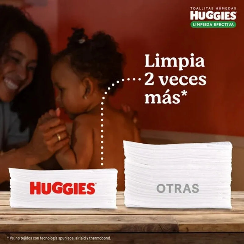 120 Toallitas Húmedas Huggies Aloe Vera / Vit E Piel Saludab