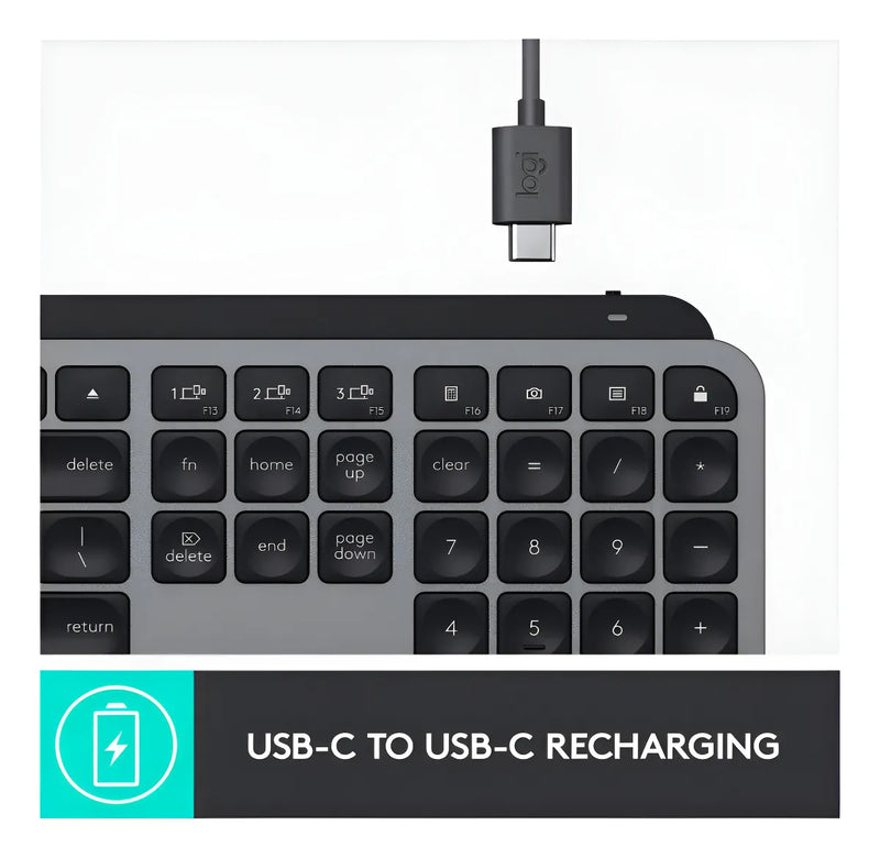 Teclado Logitech Mx Keys Inalambrico Iluminado Para Mac Color Del Teclado Gris Oscuro Idioma Inglés Us