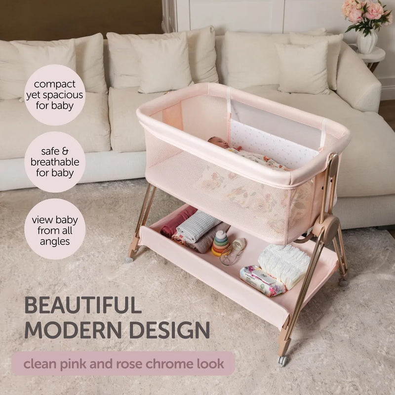Cama De Noche Para Bebé Moisés Cuna Con Ajuste Y Ruedas Rosa