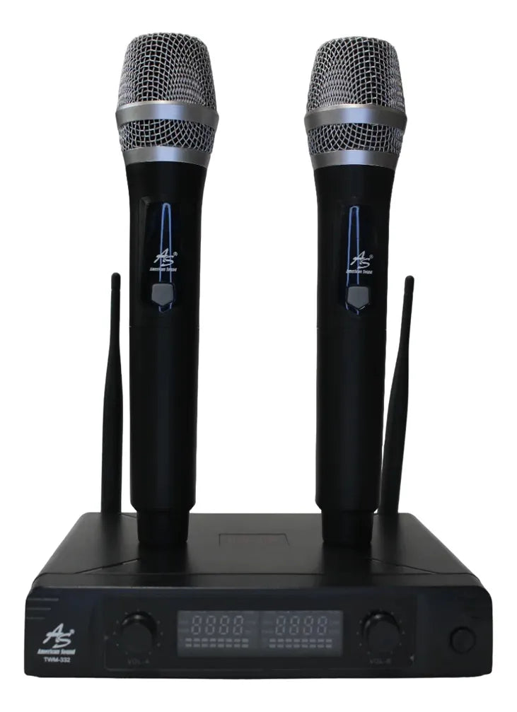 Microno Profesional Inalambrico Doble Uhf Recargable 30ch Color Negro