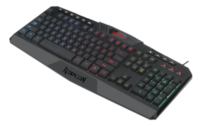 Teclado gamer Redragon Harpe Pro K503A RGB QWERTY español color negro con luz RGB