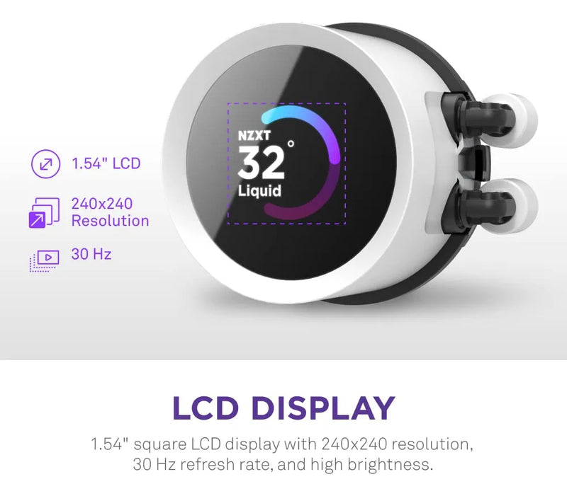 Enfriador De Líquido Nzxt Rl-kr240-w1 Enfriador De Líquido R