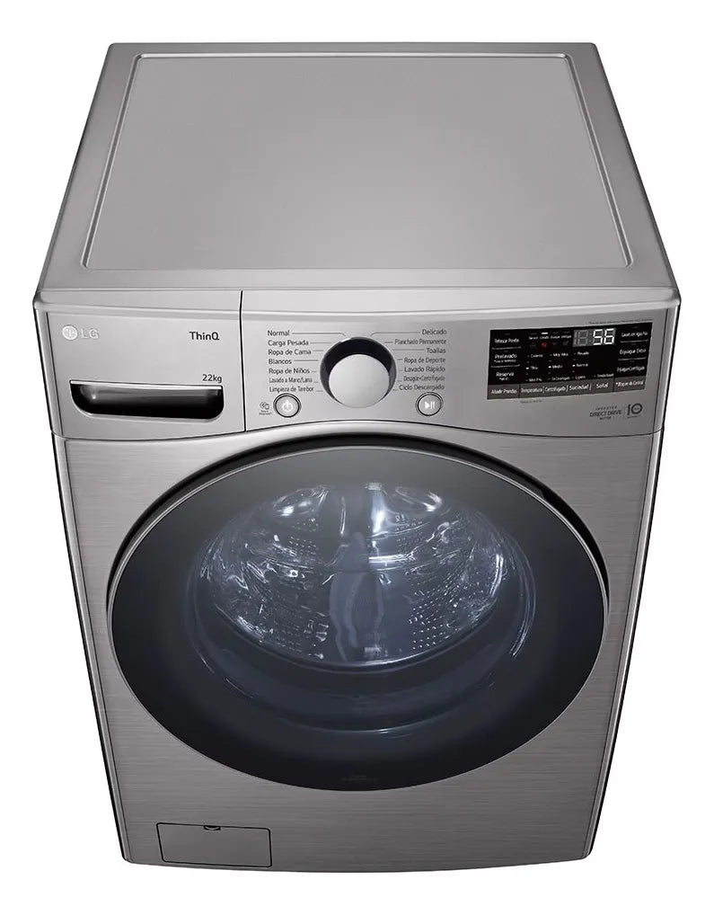 Lavadora Lg Carga Frontal 22 Kg 6 Motion Dd Thinq Plata Plateado