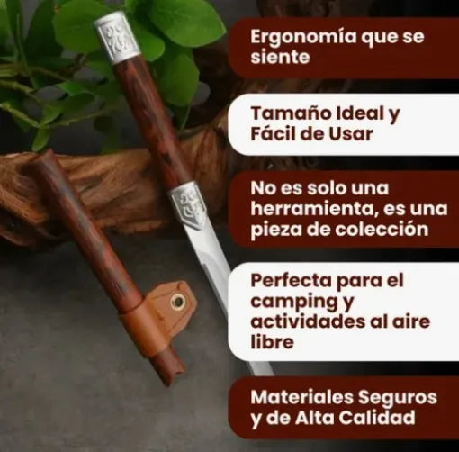 Cuchillo Ultra Afilado En Acero Inoxidable Carnicero Chef Marrón Oscuro
