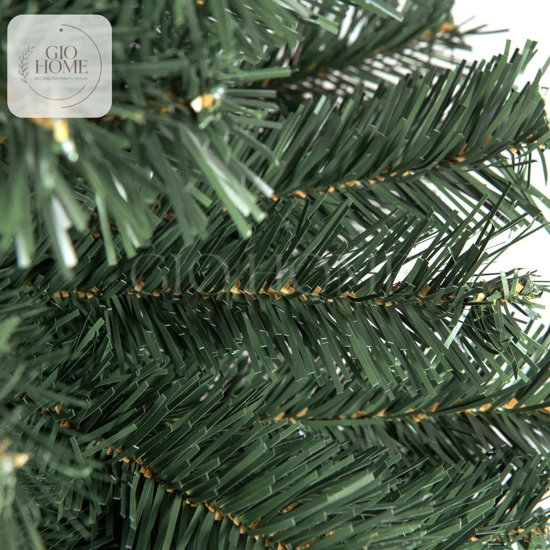 Arbol de Navidad Vermont 2.25m 475 Puntas Gio Home Pino Navideño Look Natural Base Metálica Artificial para Decoración con Bolas Adornos Extensiones Cintas Bombillos Botas Campanas Luces Estrella Noel