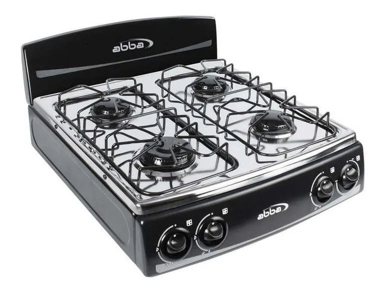 Estufa Sobremesa Abba Gas Propano 4p Lámina Sg4005 N Ql Negro