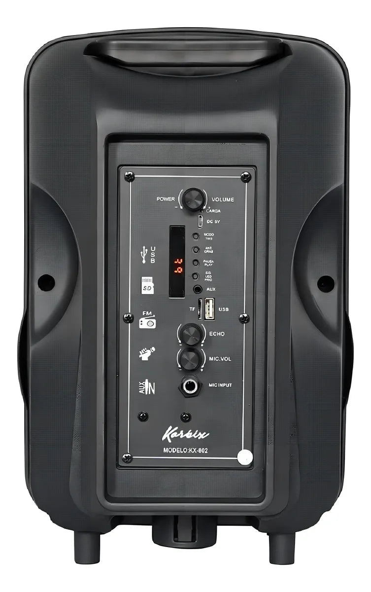 Parlante Korbix Kx 802 portátil con bluetooth negra