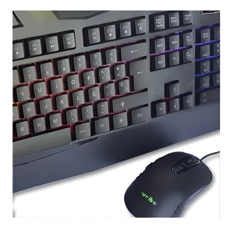 Combo Gamer Teclado/mouse Weibo Wb-520 Rgb Color del mouse Negro Color del teclado Negro