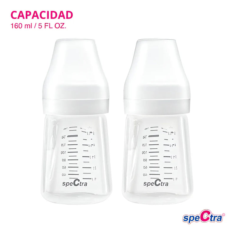 2 Botellas Almacenar Leche Materna Spectra Biberón Lactancia Color Rosa Claro