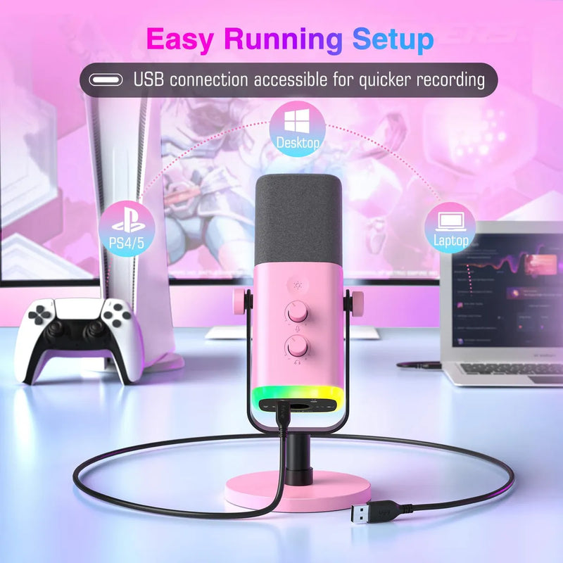 Fifine Microfono Dinamico Xlr/usb Para Grabacion De Podcasts