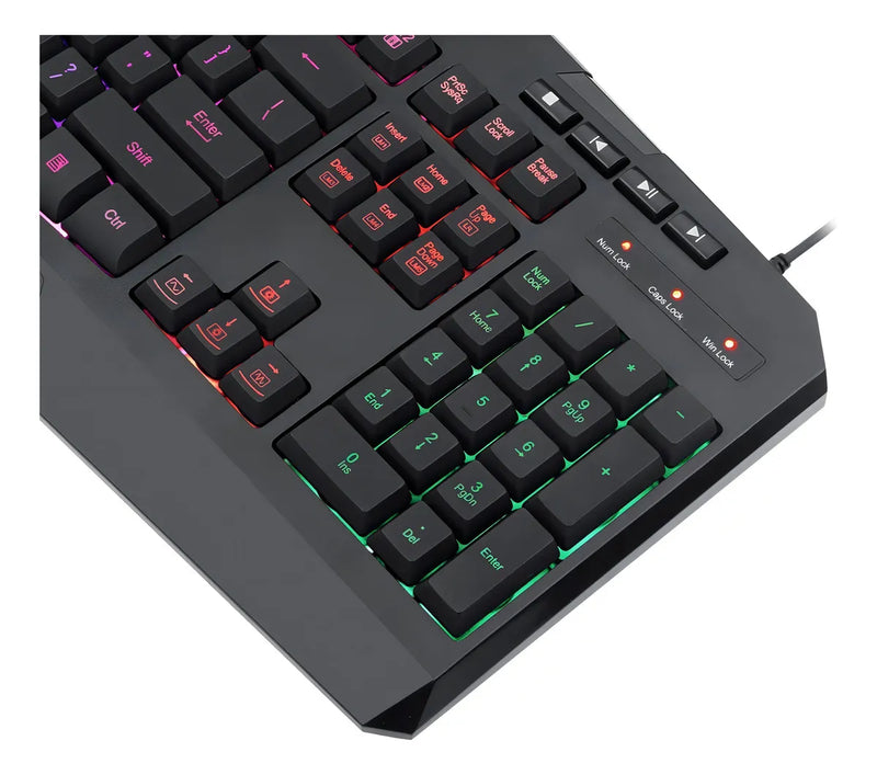 Teclado gamer Redragon Harpe Pro K503A RGB QWERTY español color negro con luz RGB