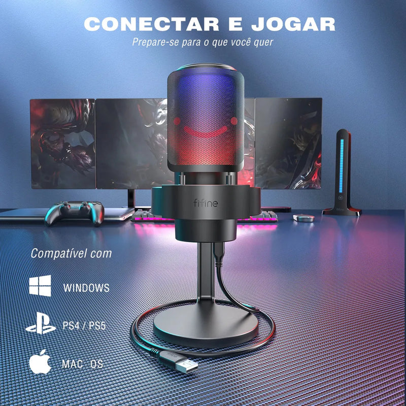 Micrófono dinámico Fifine A8 Gamer modelo color negro