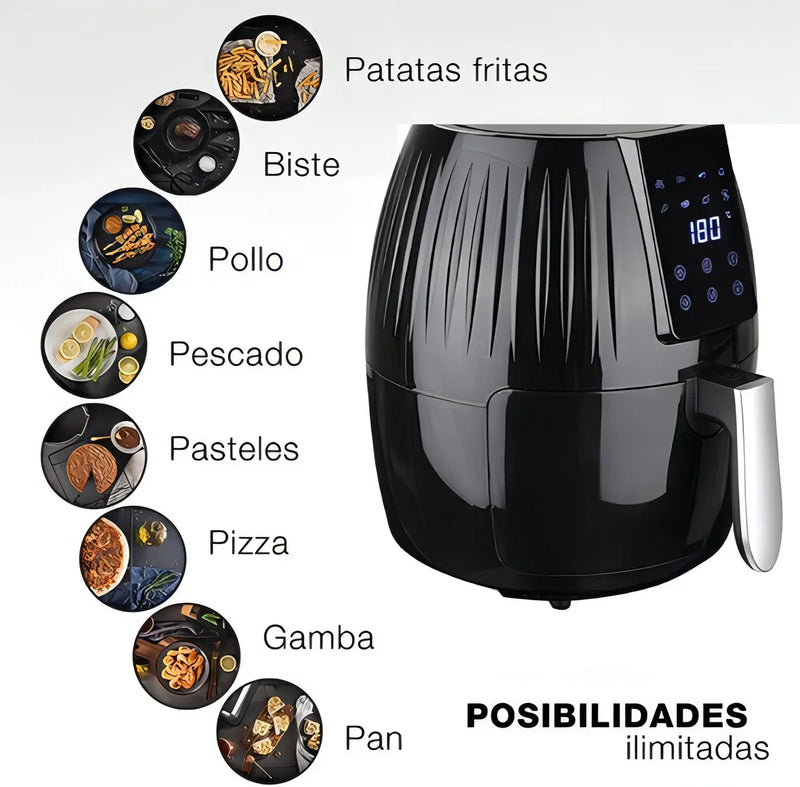 Freidora De Aire Pantalla Digital Bioaura Kitchen Frei01 Negro 1300 W