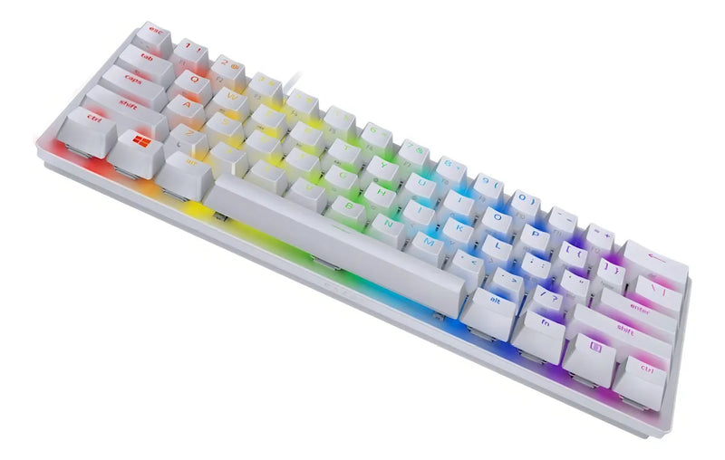 Teclado Razer QWERTY Razer Purple inglés US color mercury con luz RGB