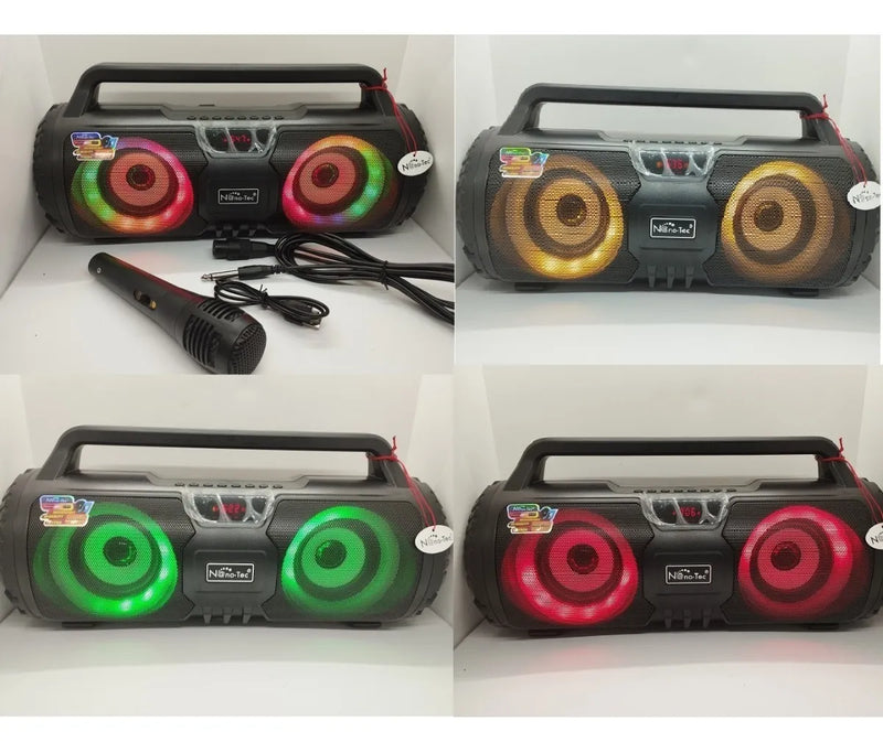 Parlante Bluetooth Portatil 50w Rms Usb Mp3 Radio Karaoke Negro