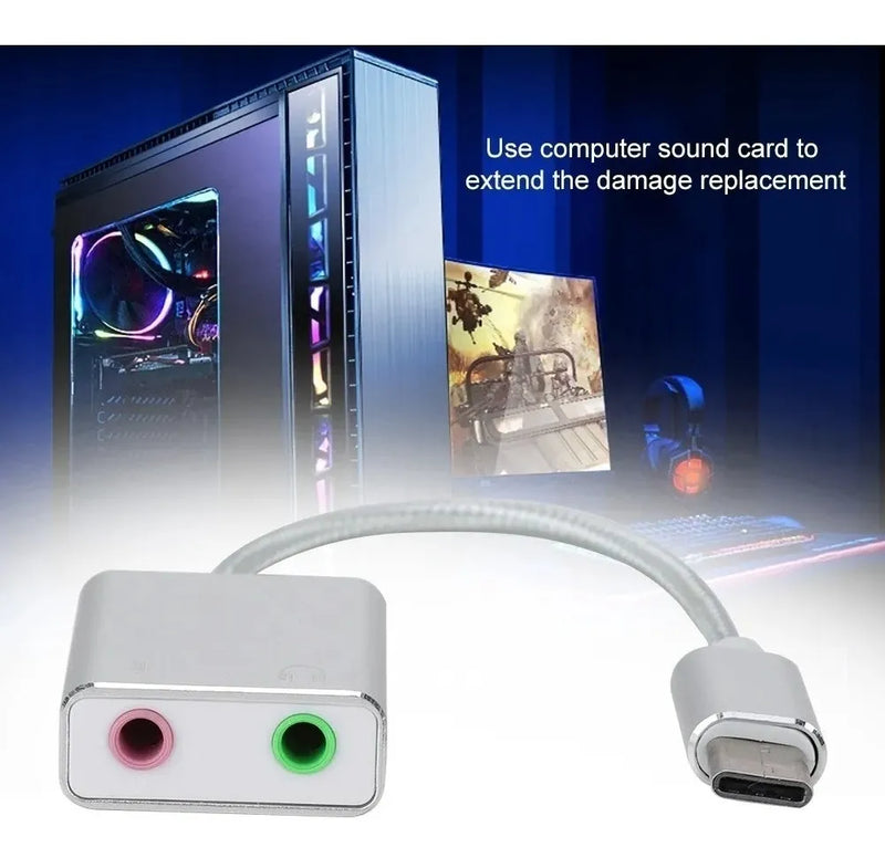 Tarjeta Externa De Audio Con Conector Tipo C 7.1 Virtual