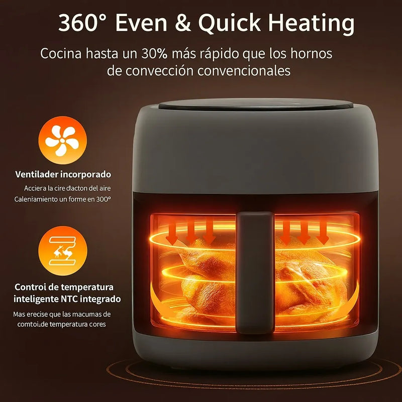 Freidora De Aire Digital 8 Litros Schaffhuasen 1500w Blanca Blanco