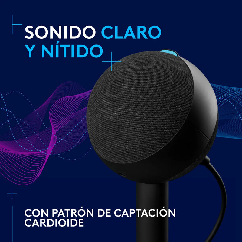 Micrófono De Condensador Logitech G Negro/rgb