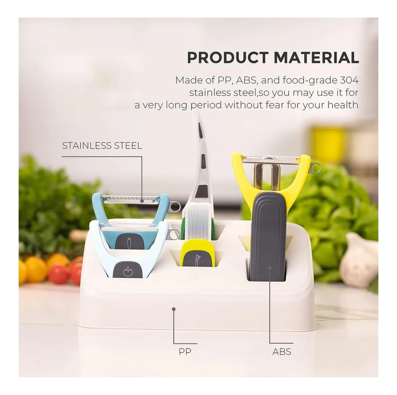 Kit Pelador De Verduras 6 En 1 Acero Inoxidable