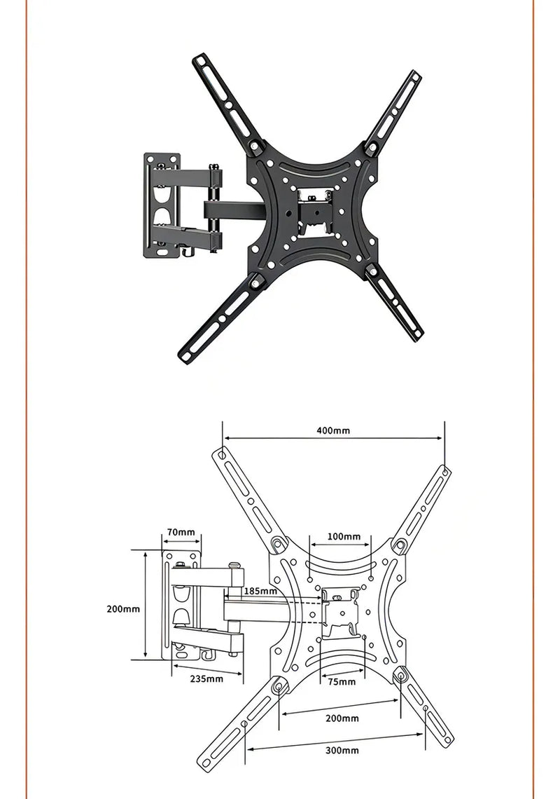 Soporte Auxamy X-400 Soporte De Pared Para Tv/monitor De 15 A 55 Negro