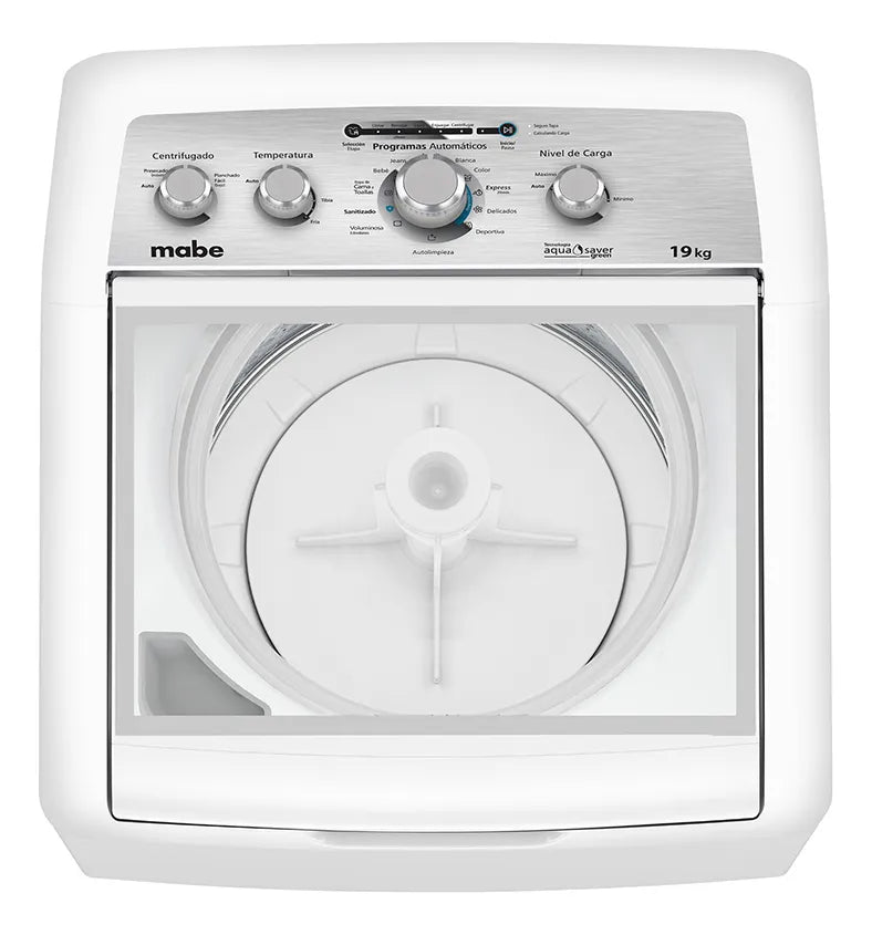 Lavadora Automática Agitador 19kg Blanca Mabe Lma79114vbab0