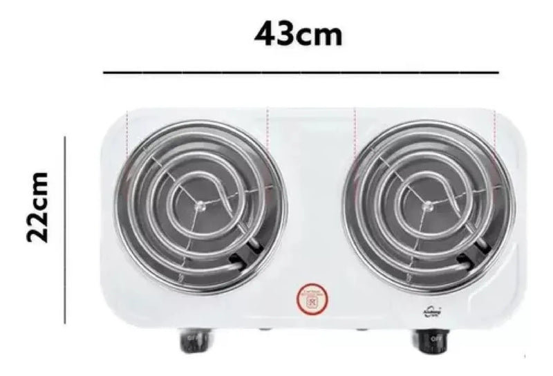 Estufa Fogón Eléctrica 2 Puestos 5 Niveles De Temperatura Disponible