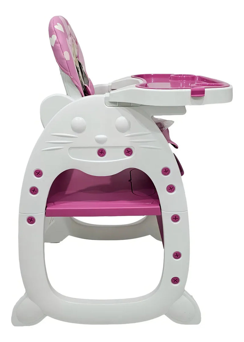 Silla De Comer De Bebe Bebesunita 3 En 1 Comedor Escritorio Mecedor Color Rosa Chicle Conejo