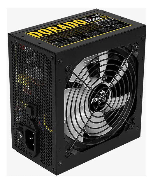 Fuente De Poder Gamer Aerocool Dorado 750w 80 Gold Argb Color Negro