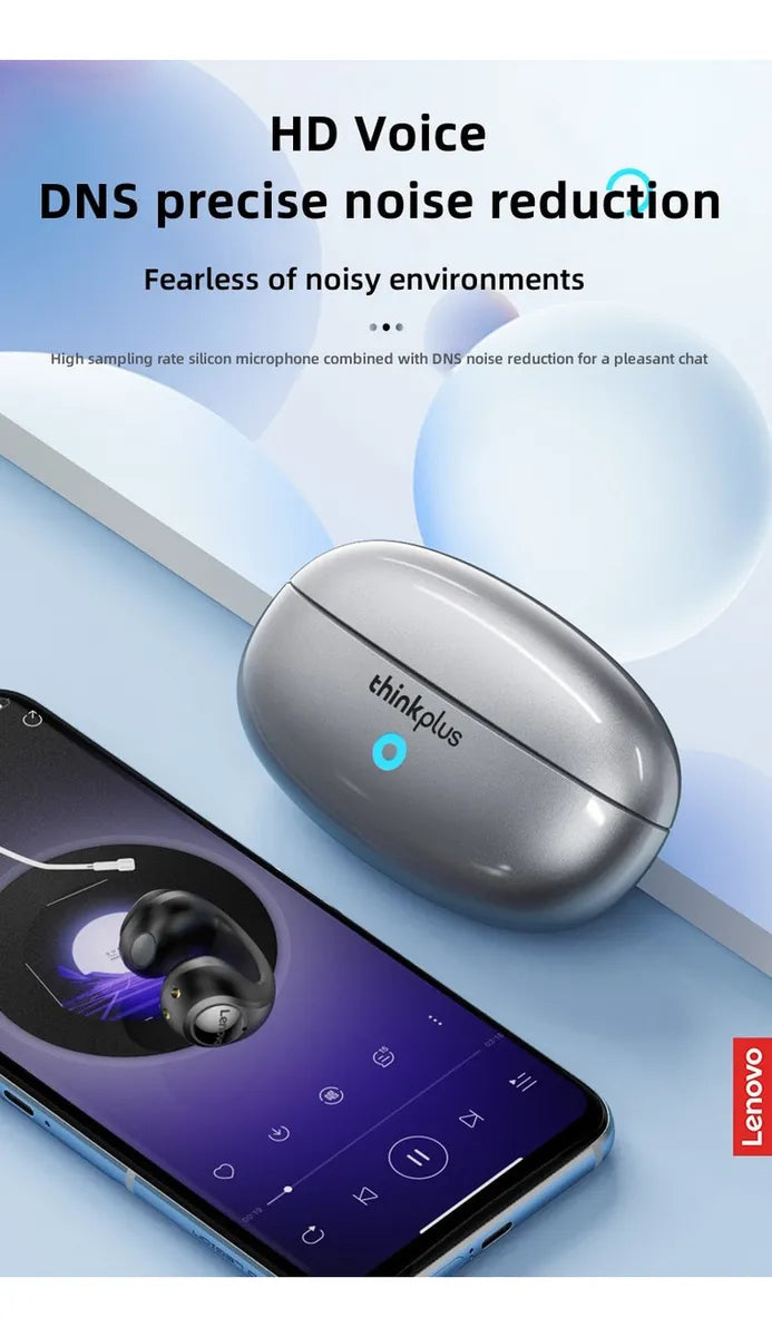 Auriculares inalámbricos Bluetooth Lenovo Livepods Xt83 Tws, color gris y negro