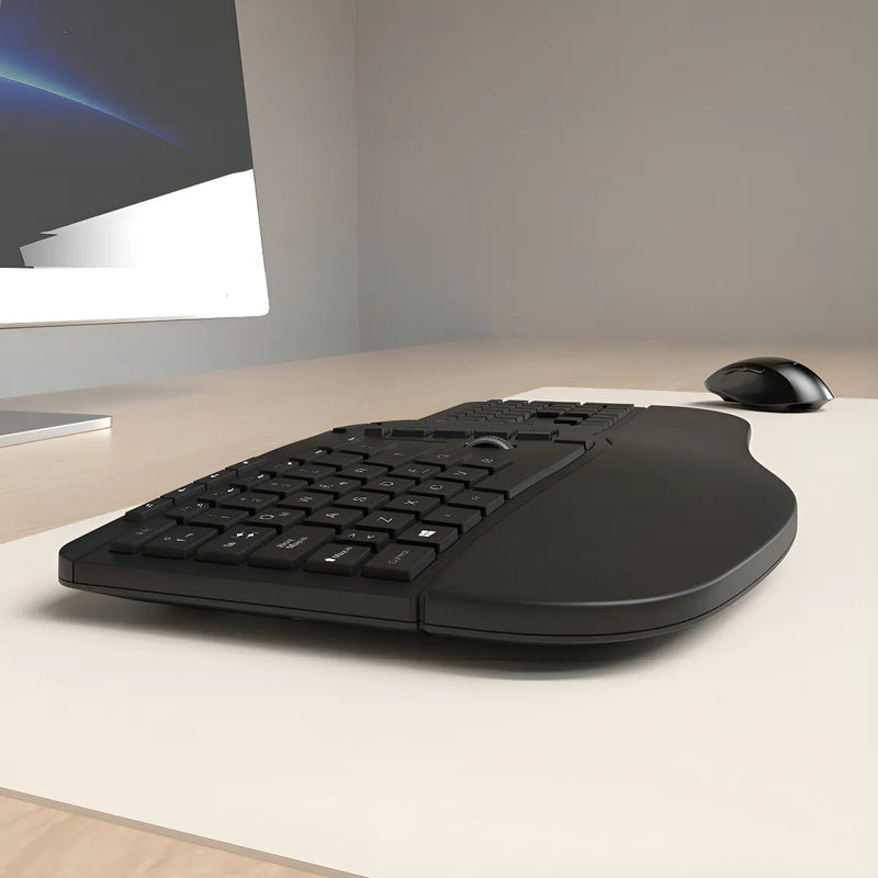 Teclado Klip Xtreme Transcend Wireless Ergonómico - Kbk-530s Color Del Teclado Negro