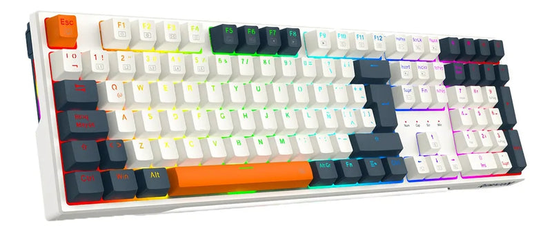 Teclado Gamer Redragon Trundle K668wbo Rgb Spanish Teclado Blanco Idioma Español