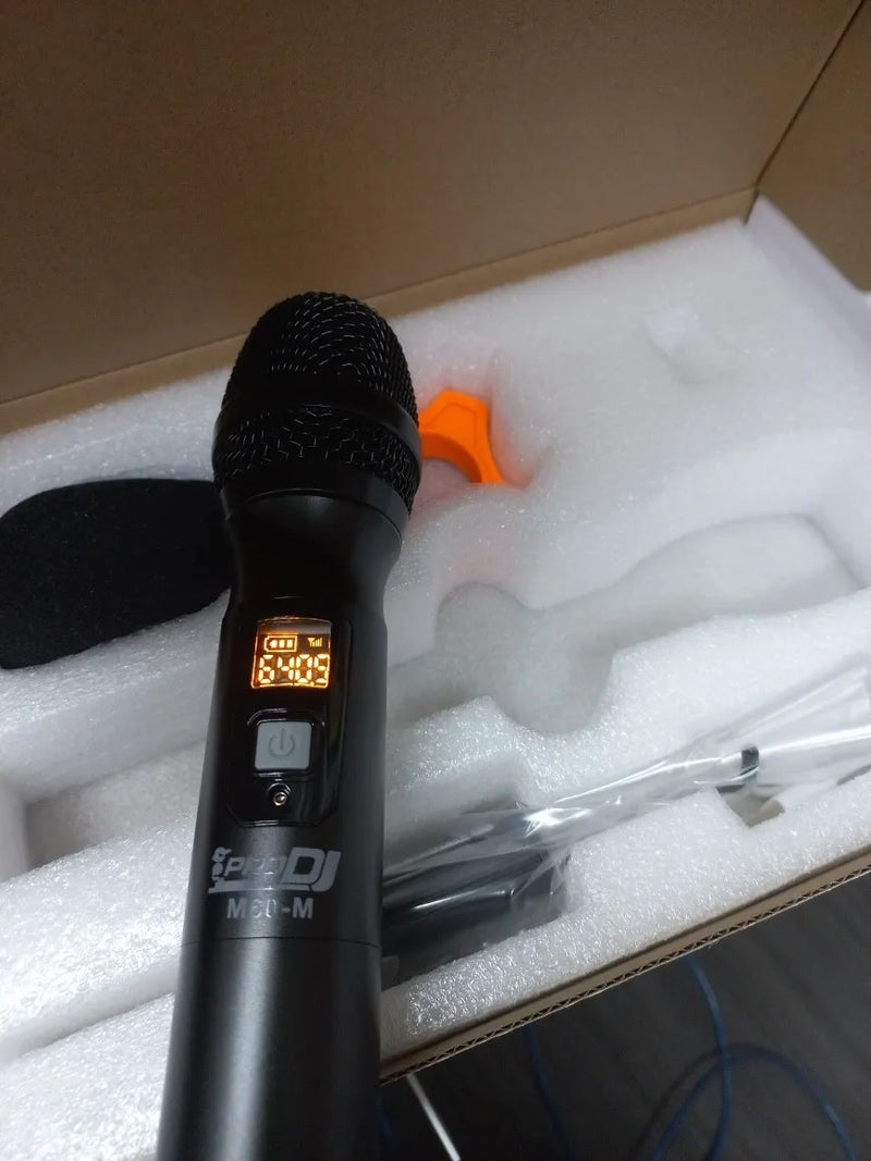 Microfono Usb Inalambrico Recargable Prodj M60 Karaoke Uhf Negro