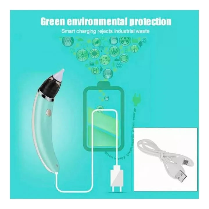 Aspiradora Nasal Eléctrica Segura Para Bebés, Color Azul