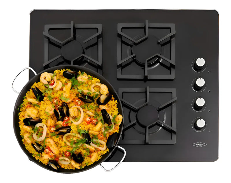 Estufa De Empotrar Tandoori Cristal 66x54 Gas Natural Haceb Color Negro