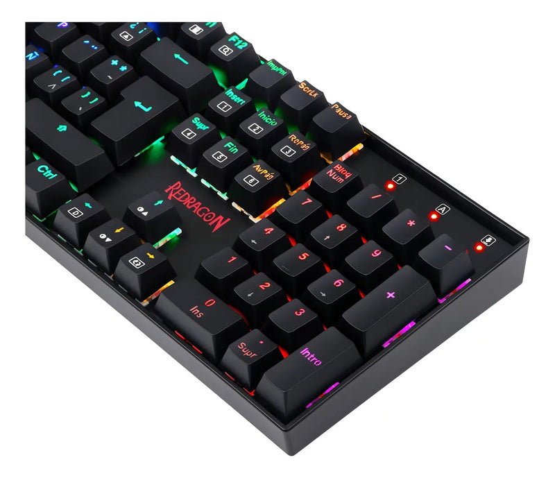 Teclado Gamer Redragon Mitra K551 Spanish Red Switch Black Teclado Negro Idioma Español España