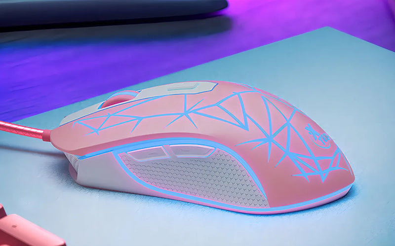 Kit De Teclado Y Mouse C/cable Gamer Usb X Tech Rosa Xtk540s