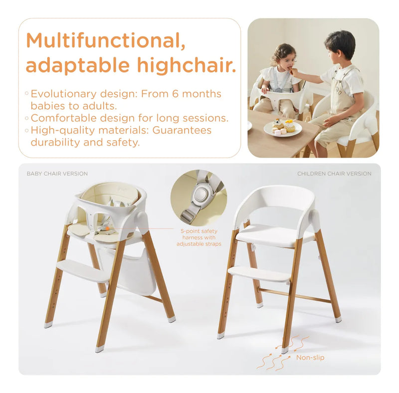 Silla Alta Para Bebés Y Niños Ajustable Y Fácil De Limpiar