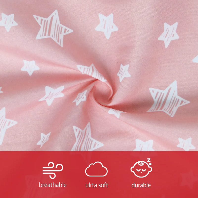 Funda De Almohada De Lactancia Rosa Con Estampado De Estrell