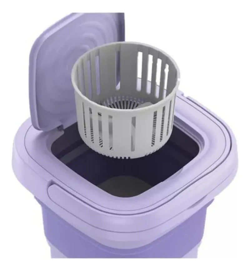 Mini Lavadora Electrica Portátil Plegable Morado