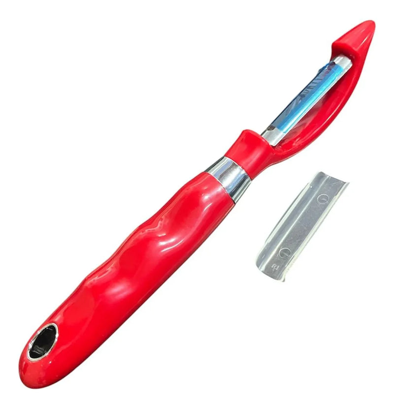 Pelapapas Manual Pelador De Papa Verduras Frutas En Acero Rojo