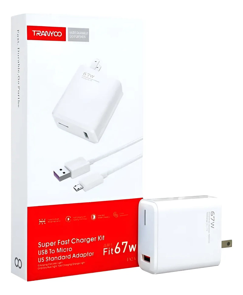 Cargador Celular Tipo C 67w Cable Carga Rápida Usb Teléfono