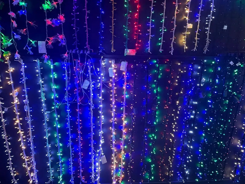 Luz Lineal Navidad Calida 7 Mts 100 Bombillos Cable Verde